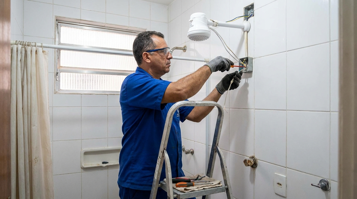 Instalacao de chuveiro eletrico em Botucatu‑SP