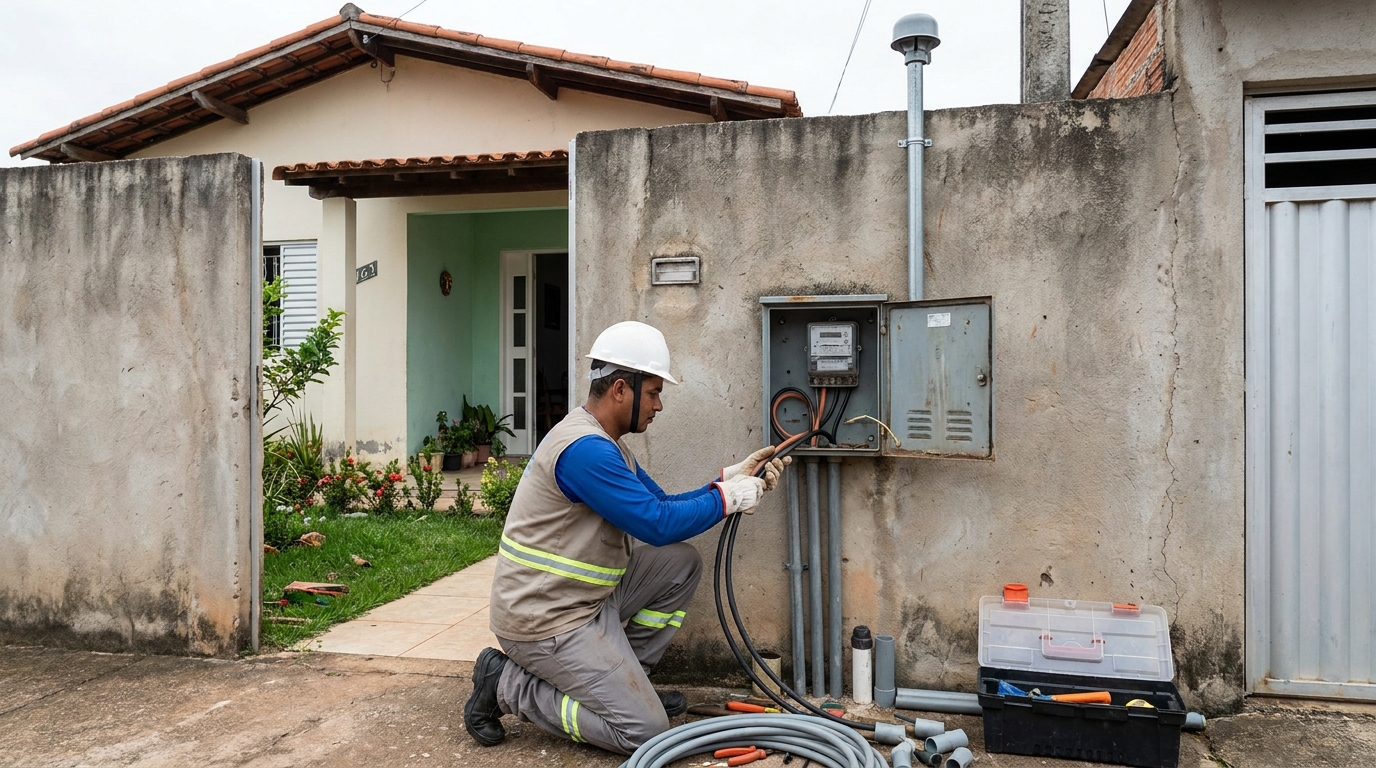 Instalacao de padrao de energia em Botucatu‑SP