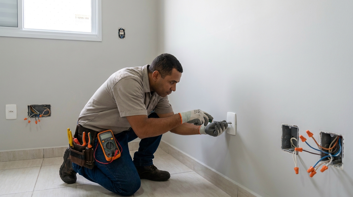 Instalacao de tomada e interruptor em Botucatu‑SP
