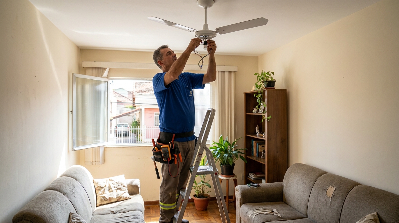 Instalacao de ventilador de teto em Botucatu‑SP