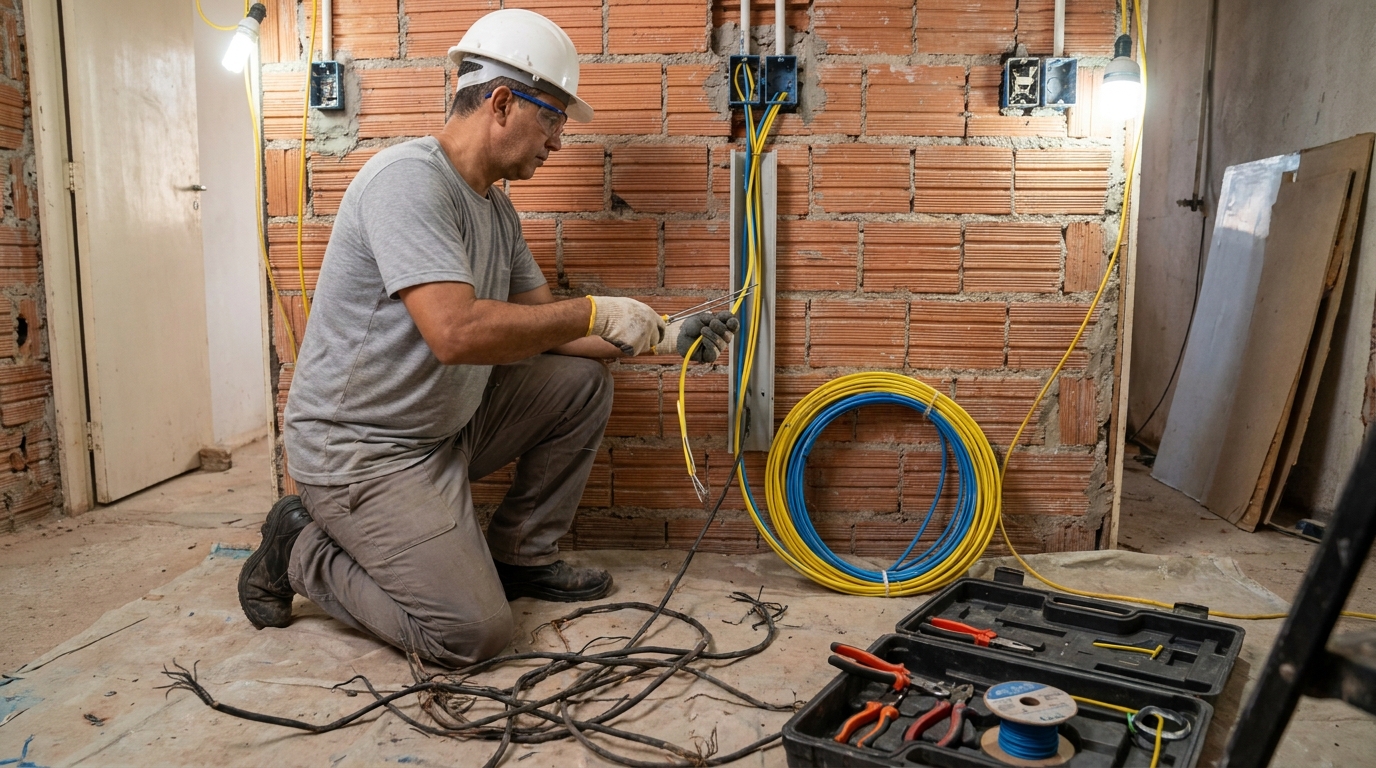 Troca de fiacao eletrica residencial em Botucatu‑SP